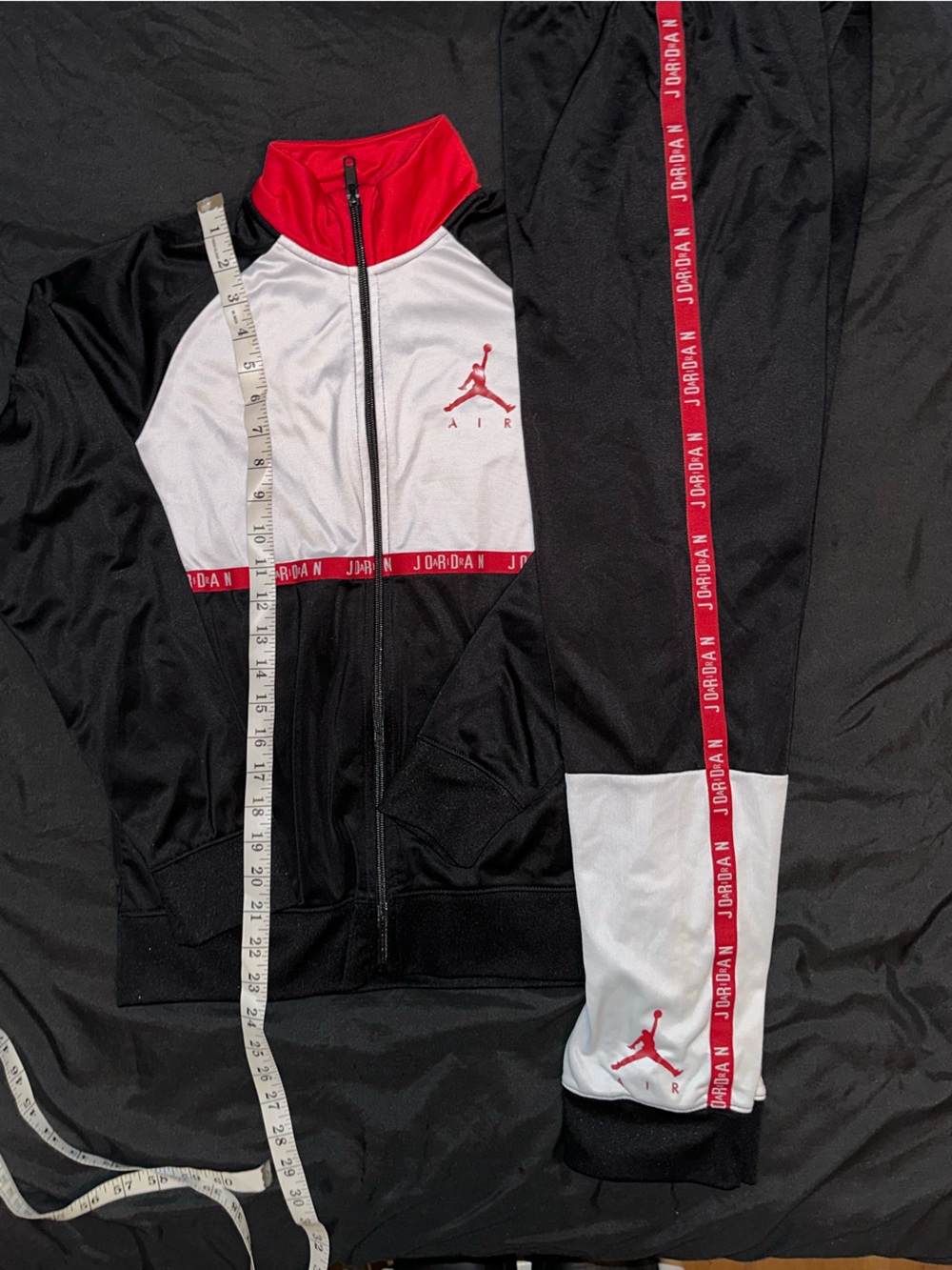 Jordan Black/White/Red Zip-Front Track Jacket with Jumpman Trim